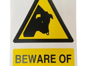 Sign Beware Of The Bull 360 x 240mm