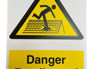 Sign Danger Fragile Roof 400 x 300mm